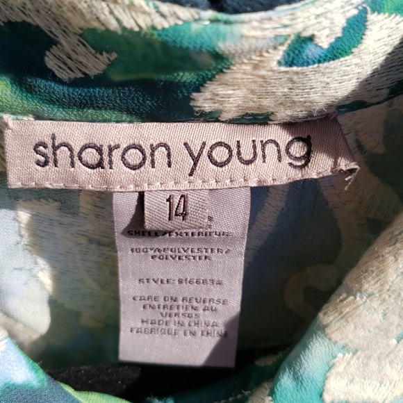 Sharon Young Green Long Shirt Top Size 14 - Picture 7 of 8
